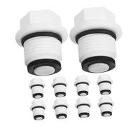 VICASKY Lot de 10 Bouchons de Rechange pour Bouillotte 4/8 Filetage Mâle Blanc Joint en Caoutchouc, Accessoires Isolants en Polypropylène, Usage Domestique et Extérieur, Compatibles