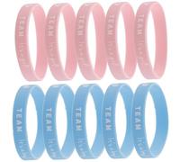 VICASKY Lot De 10 Bracelets De Révélation De Grossesse En Silicone Rose Et Bleu, Ajustables, Légers Et Solide, Pour Baby Shower Et Fêtes Prénatales, Accessoires D’équipe Mixte