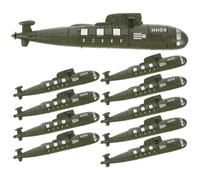 VICASKY Lot de 10 Figurines de sous-Marins Militaires Miniatures, Maquettes de Bateaux Réalistes en Plastique, Décor de Jeu de Sable pour Garçon et Filles, Jouets de Simulation