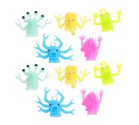 VICASKY Lot de 10 marionnettes à doigts lumineuses - Jeu de rôle créatif - Jouet pour créatures extraterrestres effrayantes - Mini couverture de doigt pour histoires et jeux