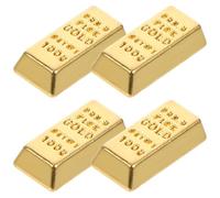 VICASKY Lot de 10 Mini Lingots Dorés en Plastique Creux, Modèle Miniature Taille S pour Décor de Maison de Poupée, Accessoires Réalistes pour Scènes Miniatures et Décoration Poupées