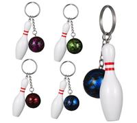 VICASKY Lot de 10 mini porte-clés bowling - Pendentif sport - Couleurs aléatoires - Décoration pour clés ou cadeau de fête pour les fans de bowling