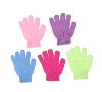 VICASKY Lot de 10 Moufles Exfoliants de Bain en Nylon à Cinq Doigts, Taille Unique, Massage du Dos et Gommage Corps, Couleurs Aléatoires, pour Types de Peau et Usage Couleur Aléatoire