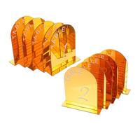 VICASKY Lot de 10 Numéros de Table Dorés en Acrylique 2 MM Double Face avec Socle Autoportant Format Petit pour Mariage Réception Restaurant Café et Événement Professionnel