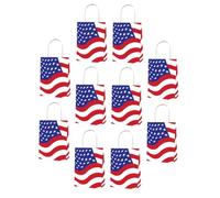 VICASKY Lot de 10 Paquet en Papier Patriotiques Rouge Blanc et Bleu Poignée Décor Drapeau Américain Paquet à Bonbons pour Fête du 4 Juillet et Occasions Patriotiques