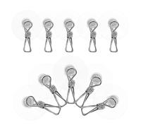 VICASKY Lot de 10 Pinces à Ventouse Petites en Acier Inoxydable 4,1 Cm, Clips Multifonctions pour Rideaux, Fixation Tickets et Notes, Accessoires Pratiques Cuisine, Salle de Bain