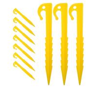 VICASKY Lot de 10 Piquets de Tente Plastiques Jaunes 14,6 Cm avec Bords Dentelés, Fixation Anti-Vent pour Tente et Auvent, Accessoires Légers et Solide pour Camping en Plein Air