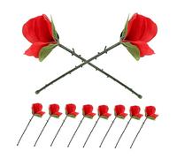VICASKY Lot de 10 roses pliables pour les performances sur scène, les fêtes et les spectacles à la maison - Accessoires professionnels pour développer des fleurs - Effets soyeux colorés