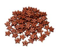 VICASKY Lot de 100 Boutons de Noël en Bois de 18 Mm, Flocons de Neige, Décorations, Mini Étoiles, Couture, Gnome de Neige Rouillé, Blanc, pour Bricolage, Scrapbooking