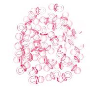 VICASKY Lot De 100 Mini Sucettes En Acrylique Transparentes, Décorations Pour Baby Shower, Accessoires Diy Pour Fête Prénatale, Couleurs Rose Clair, Légères Et Compactes, Pour Créations Artisanales