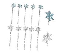 VICASKY Lot De 12 Barrettes Flocon De Neige Bleues Et Transparentes, Accessoires Cheveux Noël, Pinces Légères Et Décoratives Pour Garçon Et Filles, Fête D'anniversaire Et Garden-party