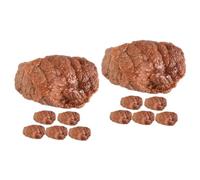 VICASKY Lot de 12 blocs de viande de bœuf simulée - Accessoires de viande artificielle - Réaliste - Modèle alimentaire - Style occidental - Faux plastique PVC