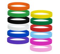 VICASKY Lot de 12 Bracelets en Silicone Fluorescent Multicolores Bracelets en Caoutchouc Souple pour Fêtes Anniversaires et Présents Taille Légers et Confortables pour Garçon et
