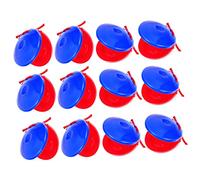 VICASKY Lot de 12 castagnettes à doigts - Grande cloche à main - Cadeau de fête d'enfant - Castagnettes musicales - En plastique