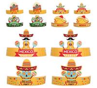 VICASKY Lot de 12 Chapeaux de Fête Mexicains en Papier, Couvre-chefs Décoratifs pour Festivals, Accessoires Photo, Chapeau Drôle et Coloré pour Fiesta Cinco de Mayo, Fournitures Fête