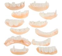 VICASKY Lot de 12 Fausses Dents de Costume d'halloween, Dents de Cosplay de Vampire et Zombie en Plastique Rigide, Accessoires de Fête Amusants pour Déguisement et Style Style Aléatoire