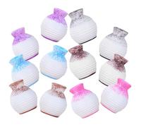 VICASKY Lot de 12 Mini Vases Décoratifs en Résine Imitant des Fleurs, Petites Bouteilles Colorées, Accessoires pour Maison de Poupée, Décoration Miniature DIY