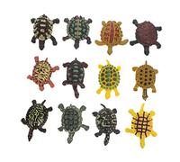 VICASKY Lot de 12 modèles de tortues en plastique - Organismes réalistes - Décoration pour aquariums et sensibilisation éducative à l'environnement
