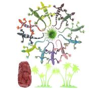 VICASKY Lot de 12 petits jouets d'animaux - Petit caméléon - Serpent - Gecko - Gecko - Mini figurines d'animaux - Décoration de gâteau