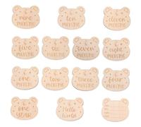 VICASKY Lot de 14 cartes pour bébé - Nom amusant pour bébé - Bienvenue à la maternelle - Chiffres de jalons - Mensuel Oh - Carte de croissance en bois