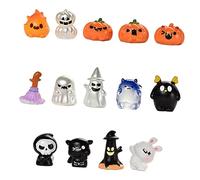 VICASKY Lot de 14 pièges décoratifs en Feuilles d'érable - Décoration de Voiture Artificielle - Thème Halloween - Fête - de Citrouille - Décoration d'intérieur - Miniatures d'halloween