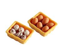 VICASKY Lot de 14 œufs mélangés dans des boîtes - Meubles paysagers miniatures - Mini œufs en carton - Jouet miniature - Mini œufs de poupée - Mini jouet - Ob11 - Emballage plastique