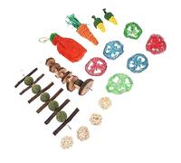 VICASKY Lot de 16 Friandises Naturelles à Mâcher pour Hamster Cochon d'Inde et Autres Rongeurs Jouets à Mâcher Accessoires pour Animaux de Compagnie pour L'Ennui et Prendre Soin des Dents
