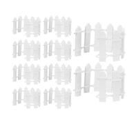 VICASKY Lot de 16 Mini Clôtures en Bois Blanc pour Jardin Décoratif, Accessoires de Micro-paysage pour Maison de Poupée et Diorama, Clôture Miniature pour Décoration Extérieure