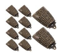 VICASKY Lot de 16 Pendentifs Clochettes Artisanales en Cuivre Vintage, Petites Cloches Décoratives pour Bijoux et Carillons, Décoration Feng Shui pour Maison, Style Rétro, pour Créations