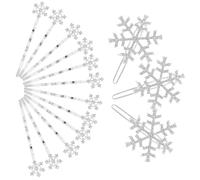 VICASKY Lot de 18 Barrettes à Cheveux Flocon de Neige en Alliage Blanc 3 Ensembles 5 Épingles Plates et 1 Pince Grenouille Accessoires pour Cheveux Femme Décorations Hivernales pour