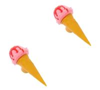 VICASKY Lot de 2 aimants à crème glacée pour réfrigérateur - Cônes de crème glacée simulés - Décoration magnétique colorée pour réfrigérateurs et magasins de dessert - Pour une conception créative et