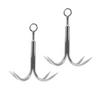 VICASKY Lot de 2 Ancres à Grappin en Acier Inoxydable 4 Griffes, Petites, Mâchoire Pivotante, Ancre de Bateau Polyvalente pour Yacht, Kayak et Activités de Plein Air