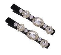 VICASKY Lot De 2 Barrettes à Cheveux En Métal Alligator 8 Cm, Pinces à Cheveux En Strass Noir, Clips Vintage Pour Femmes Tissu Velours, Accessoires Coiffure Frange Et Événementiels