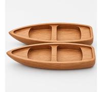 VICASKY Lot de 2 bateaux - Jouet aquatique - Bateau de pêche - Décoration en bois - Kit de bricolage - Modèle un bateau de rameur non traité - Petit bateau naturel - Jardin - Bricolage - Artisanat