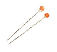 VICASKY Lot De 2 Bâtons à Cheveux Orange Imitation Fruit, Taille Standard, Accessoire Rétro, Ornement Pour Fille, Coiffure Quotidienne, Style Ancien
