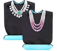 VICASKY Lot de 2 Bavoirs pour Adultes Femmes Grands Bavoirs Lavables Fermeture à Bouton-Pression Protection des Vêtements pour Usage Domestique et Personnes Âgées