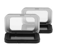VICASKY Lot de 2 Boîtiers Magnétiques Noirs Vides pour Fards à Paupières et Blush, Palette Compacte Miroir Intégrée, Rangement Cosmétique Portable pour Maquillage Quotidien et Voyages