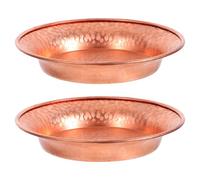 VICASKY Lot de 2 Bols Décoratifs en Cuivre Martelé la Main de 11,5 Cm, Pièce D’exposition Élégante et Organisateur Polyvalent pour Décoration Intérieure et Style Ferme