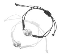 VICASKY Lot de 2 Bracelets de Volley-ball Réglables en Corde Noire et Blanche, Accessoire de Sport Unisexe, Bracelets Portables pour Fans de Volley-ball et Cheerleading, Taille Unique