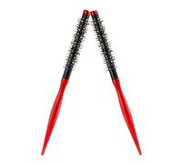 VICASKY Lot de 2 Brosses Rondes à Cheveux en Nylon Rouge 13 Mini Brosse à Boucler pour Cheveux Courts Coiffure Homme Brushing Rapide Outil de Coiffage de Voyage Ergonomique