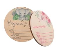 VICASKY Lot de 2 cartes personnalisées pour nouveau-né - Lettre - Berceau - Nom de voiture - Veuillez enregistrer - Kit de construction - Moniteur de livre de bébé - Pas Oh en bois