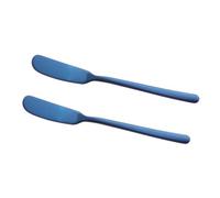 VICASKY Lot de 2 Couteaux à Beurre en Acier Inoxydable 304, Multifonction pour Tartiner Beurre, Fromage et Confiture, Couleur Bleu Roi, Ustensiles Cuisine Polyvalents pour Maison