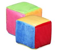 VICASKY Lot de 2 Dés de Jeu en Peluche 10 Cm Poche Transparente, Cubes Éducatifs pour Jeux D’Histoires en Classe et Activités Familiales, Dés de Poche Résistants et Faciles à Manipuler