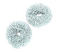 VICASKY Lot de 2 Élastiques à Cheveux en Fausse Fourrure, Couleur Menthe, Taille Moyenne, Doux et Élastique, Adaptés pour Queue de Cheval, Femmes, Port Quotidien, Accessoires Cheveux Duveteux