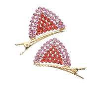 VICASKY Lot de 2 épingles à cheveux en forme d'oreilles de chat - Pinces à cheveux pour femme - Barrettes à cheveux en cristal avec strass - Rose
