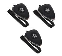 VICASKY Lot de 2 étuis pour médiators de guitare, valises pour guitare acoustique, étui de rangement pour médiators de guitare, étui pour médiators pour ukulélé, cuir noir, Noir x 3 pièces