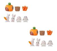 VICASKY Lot de 2 figurines de lapin miniatures - Décoration pour gâteaux et -paysages - Ornements de lapin mignons pour voiture et jardin
