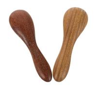 VICASKY Lot de 2 Grattoirs et Bâtons de Massage Facial en Bois de Santal Doré et Vert, Outils Ergonomiques pour Application Précise de Masques et Crèmes, Légers et Compacts, Soins Visage