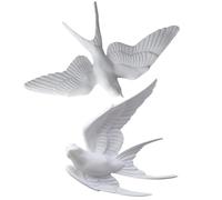 VICASKY Lot de 2 Hirondelles Décoratives en Résine Imperméable pour Décoration Murale Extérieure, Ornements Oiseaux Debout pour Jardin et Patio, Modèle 3d Réaliste, Installation Facile,