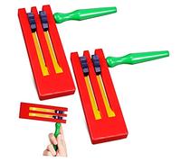 VICASKY Lot de 2 hochets de résonance en bois pour bébé - Matracas Mexicanas - Cloche - Jouet avec cliquets - Castagnettes - Outil éducatif pour enfant